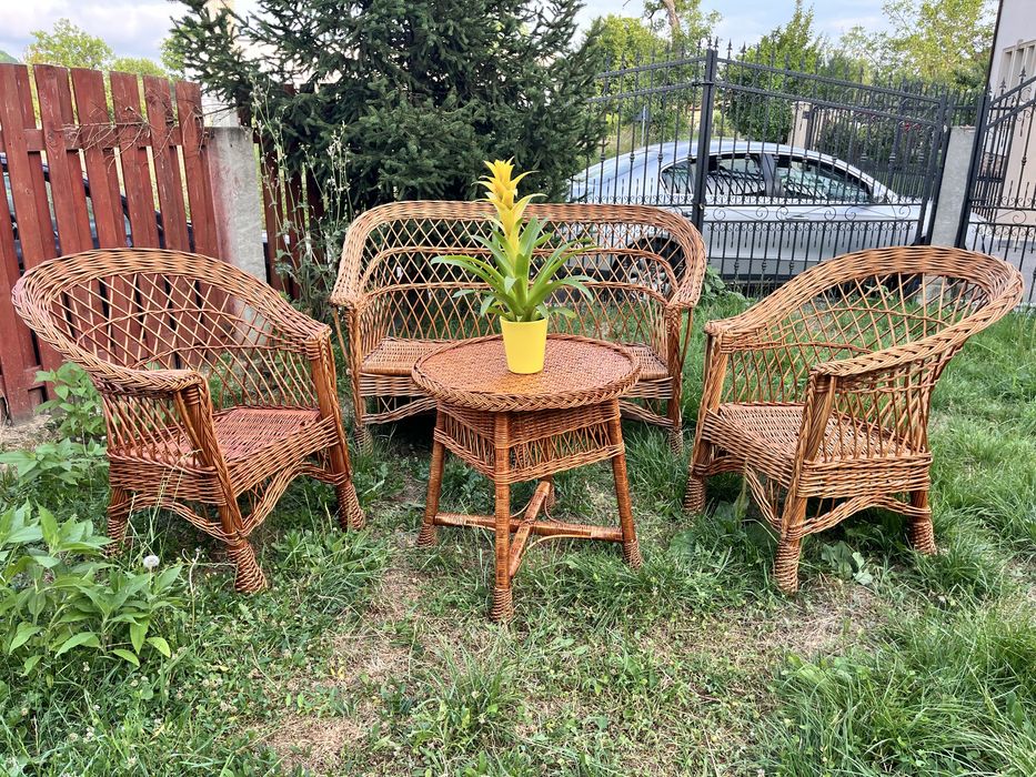 Set mobilier pentru terasa/ gradina din rachita.