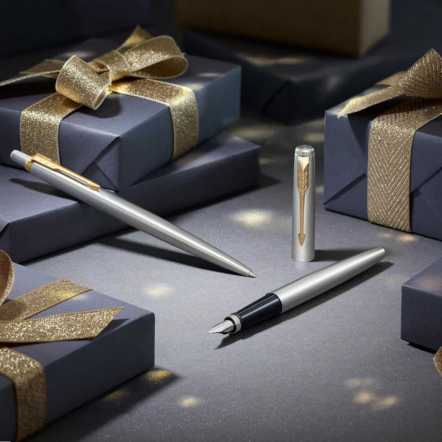 Комплект Parker Jotter St.Steel, Химикалка и Писалка, Златист