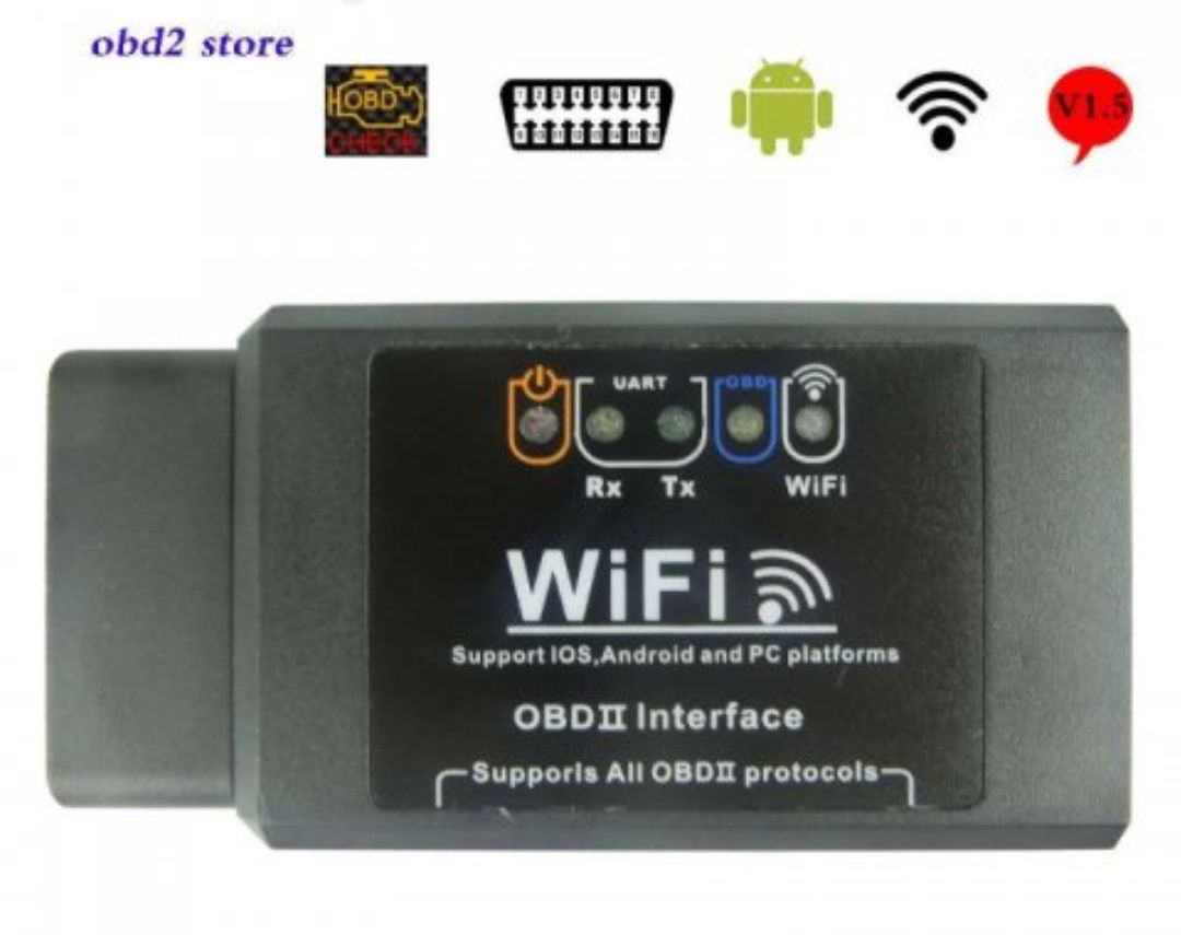 Уред за автомобилна диагностика ELM 327, WIFI, OBD II, 1.5, безжична