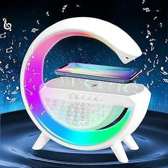 Statie incarcare wireless 3 in 1 cu lampa RGB si boxa bluetooth