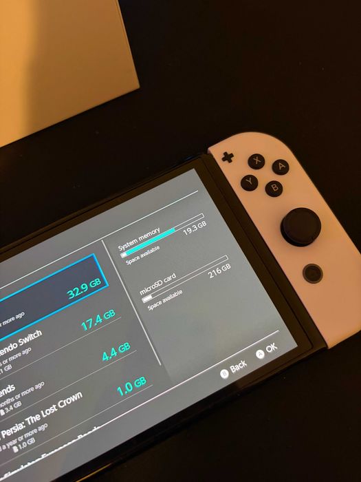 nintendo switch oled alb 64gb+card memorie 256gb+joc