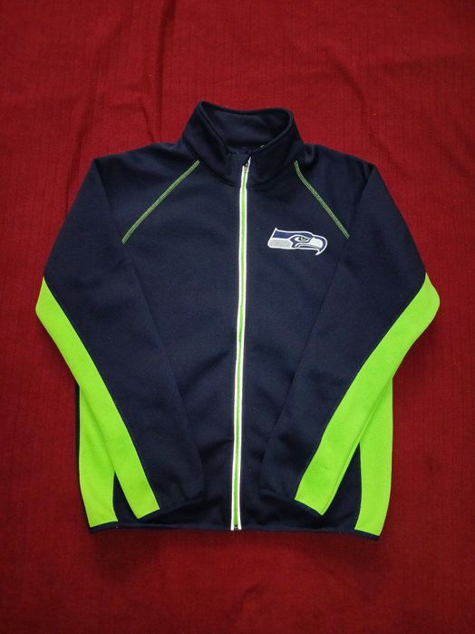 Из США, стильная утеплённая кофта на молнии, брннда Seattle Seahawks.