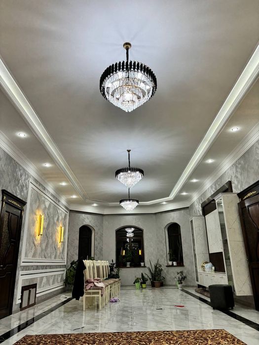 Установка люстры