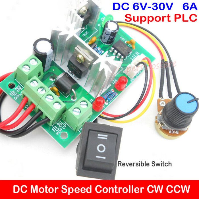 Regulator de turatie motor cc PWM 6A 6-30V -Schimbare sens. Nou!