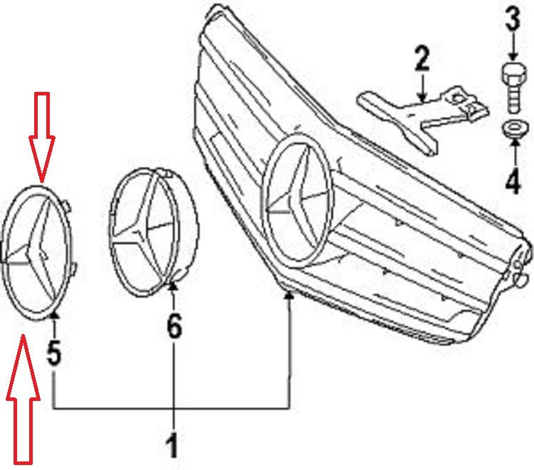 Емблема предна решетка Мерцедес/Mercedes W204/W205/W207/W212/Х204/W245