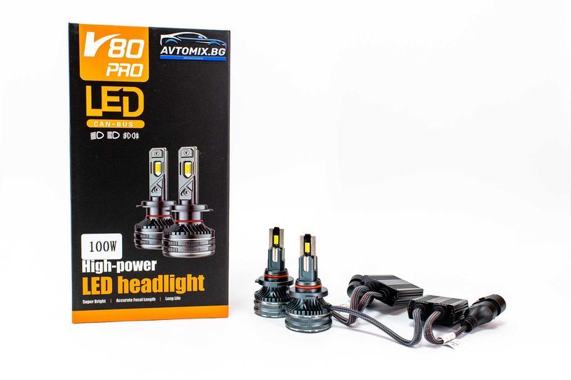 LED Крушки НB3 (9005) 100w 10000LM,12-24v canbus 1 ГОДИНА ГАРАНЦИЯ