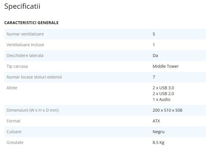 Carcasa Thermaltake Versa C23 + sursa Asus TUF 650 W