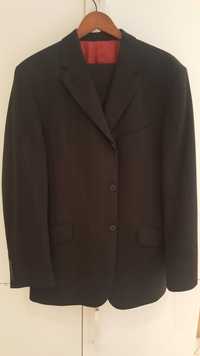 Италиански мъжки костюм, размер L, черен