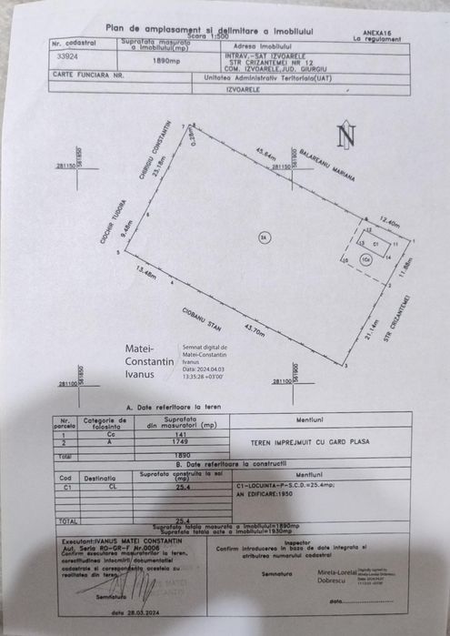 Teren casa comuna Izvoarele