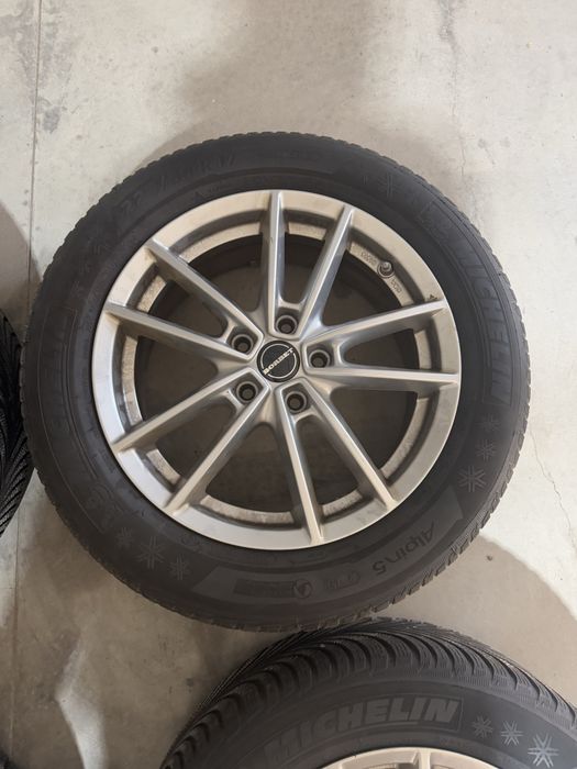 Jante aliaj r17 5x112 Borbet + cauciucuri iarna