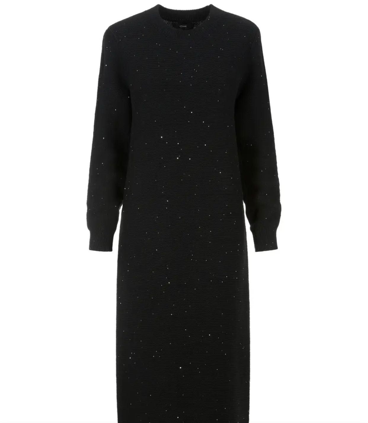 Черна дамска плетена рокля OCHNIK нова с пайети
