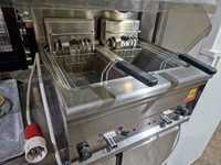 Friteuza inox de banc, capacitate mare, la 380v