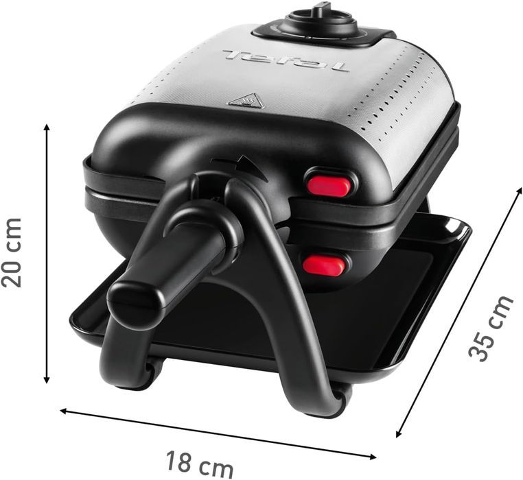 Aparat de Vafe Tefal WW756D King Size, 2 Plăci, Inox, Rotativ
