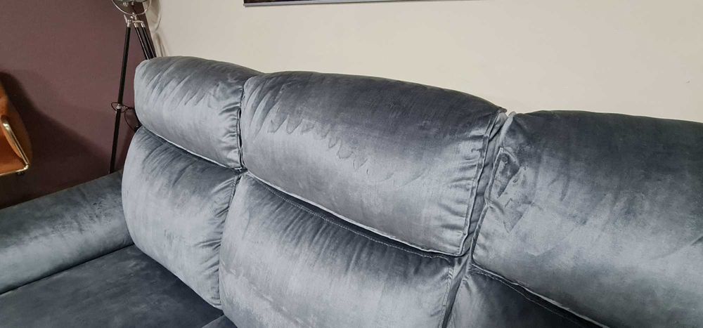 Сив диван тройка от плат плюш