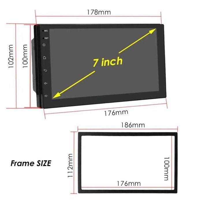 1-8GB Navigatie GPS Android 2DIN - Wifi, Bluetooth, USB, 7" CARPLAY
