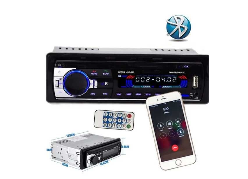 Casetofon auto Bt, MP3 player 4x60W, USB, card SD, Radio, telecomanda