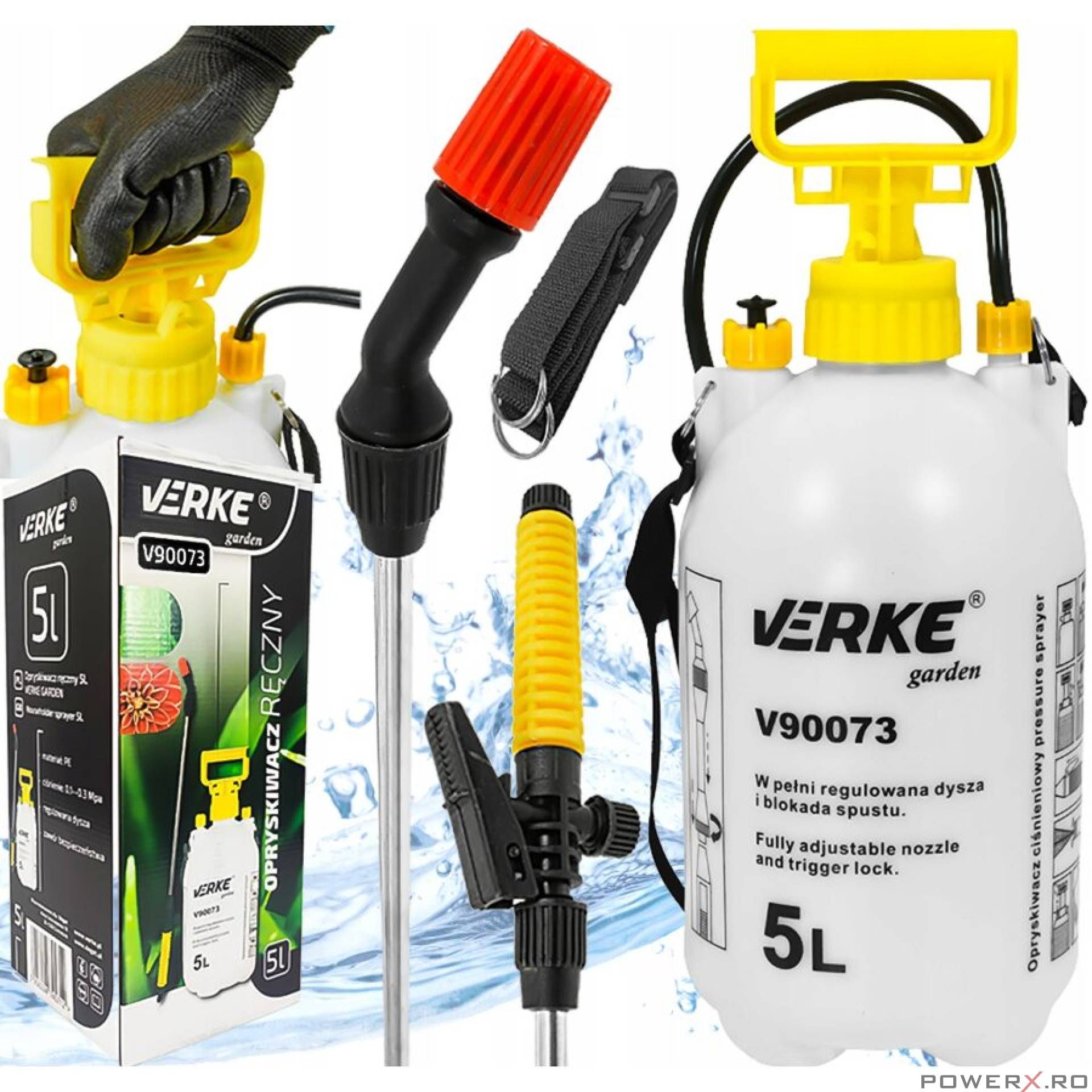 Pulverizator manual pentru stropit, capacitate 5 l Verke