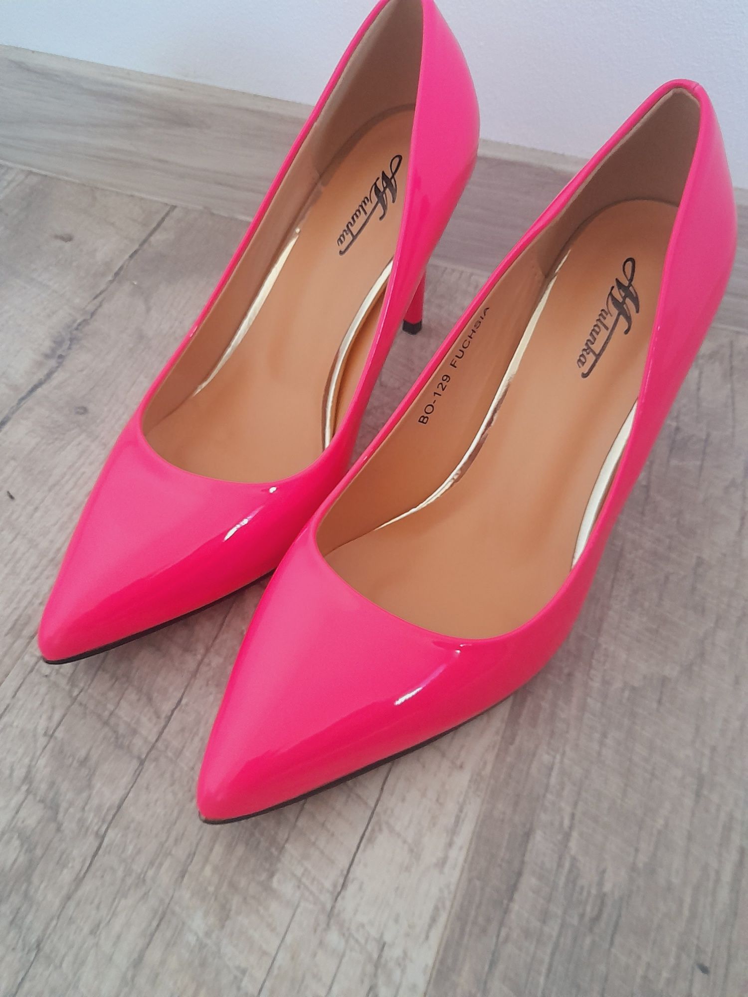 Pantofi noi, fucsia, stiletto