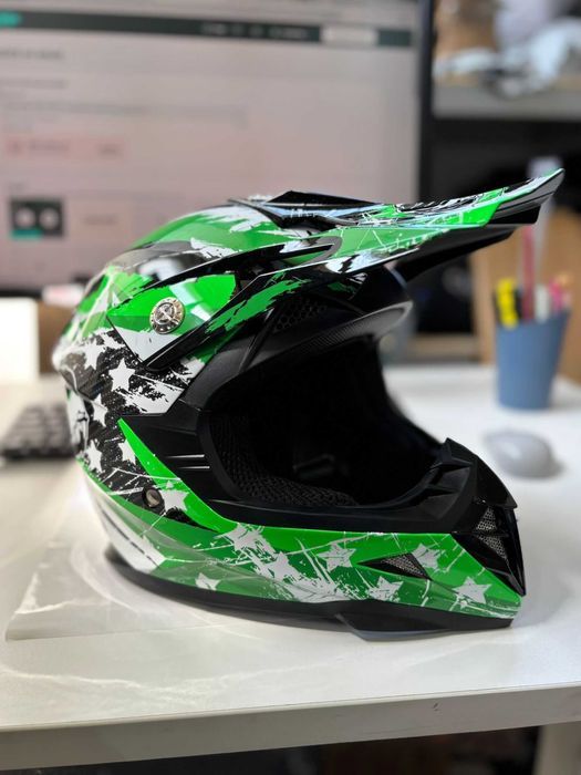 Casca moto YEMA YM-211 – marimea YL, open face, verde, sport