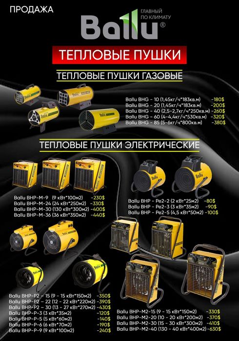 Газовые - электрические тепловые пушки