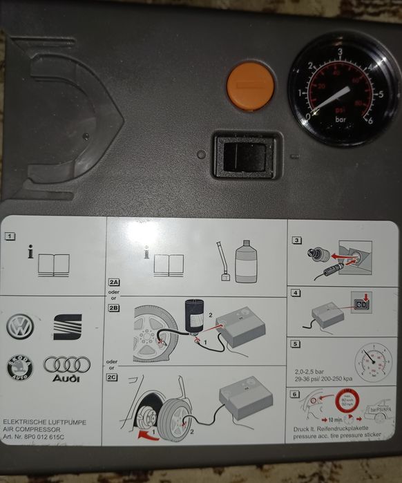 Compresor auto  cu manometru vw, skoda, audi