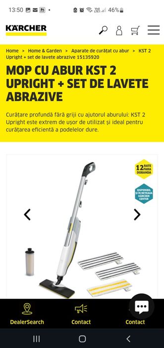 Mop cu abur de la Karcher. Aparat de curățat cu abur