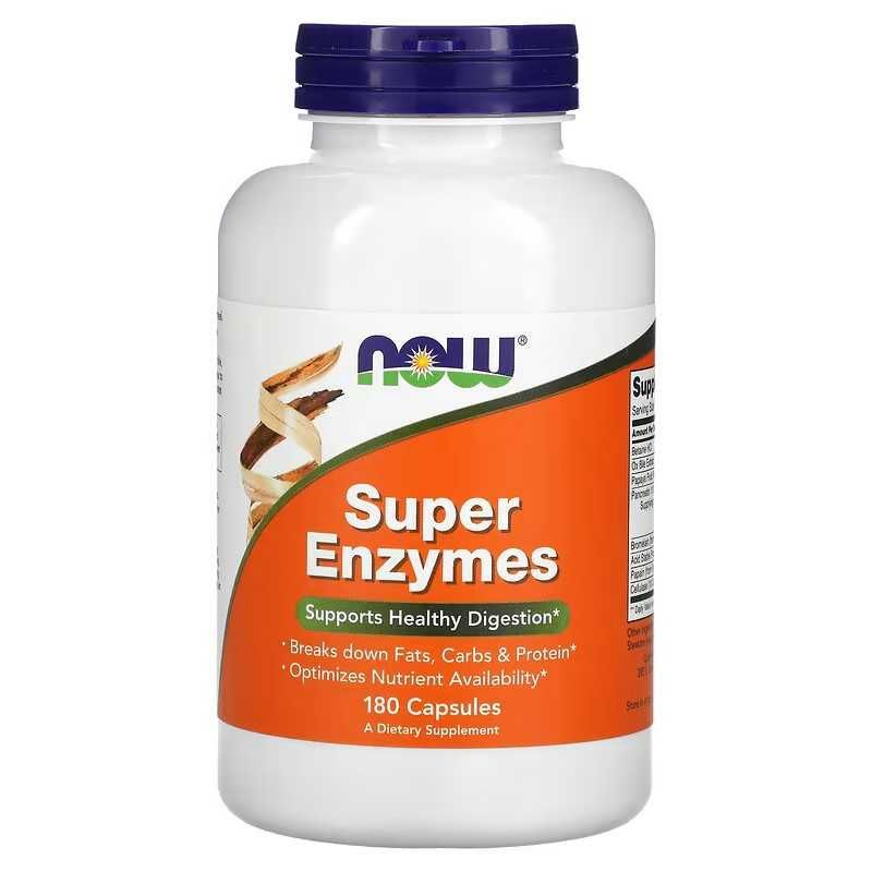 NOW Foods Super Enzymes суперферменты Enzimes 90 и 180 капсул