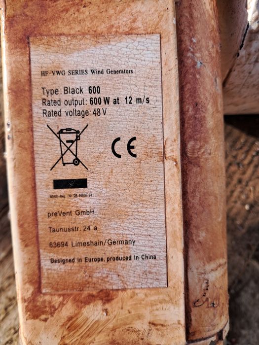 Wind turbine 600Wati