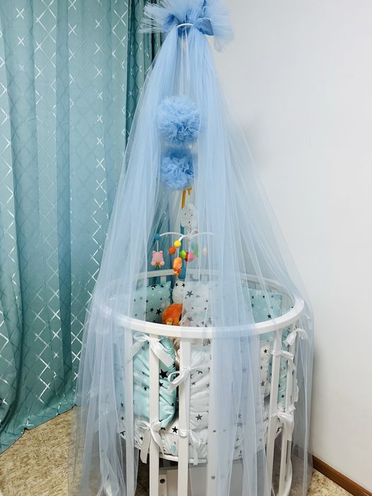 Продам кроватку, бортики, балдахин с держателем!