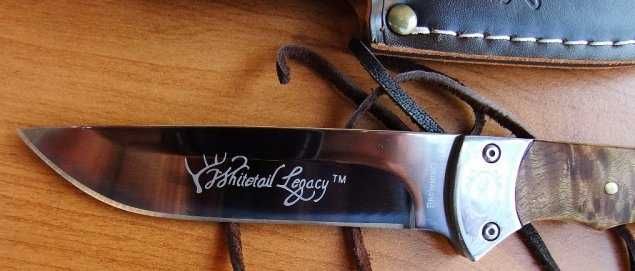 Нов Ловен нож на Браунинг Browning с инкрустация и кожена кания