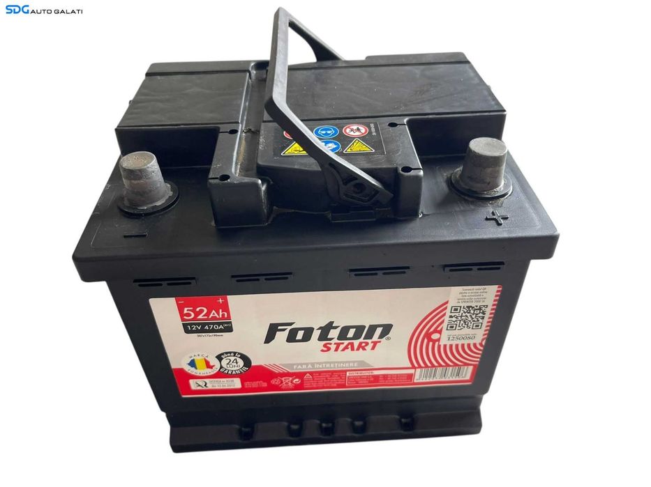Baterie Acumulator Auto 52AH 470A FOTON Start Volkswagen Audi Seat Skoda Ford Opel Toyota BMW Mercedes Renault Peugeot Dacia [B4527]
