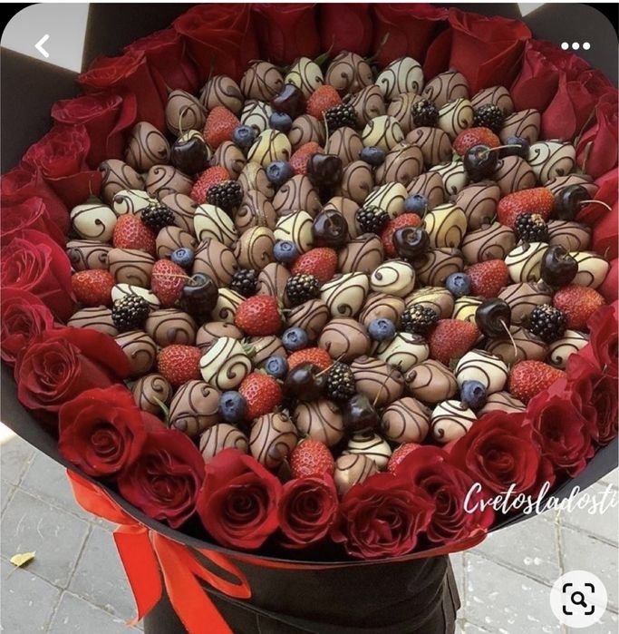 Клубника в шоколаде, букеты, цветы, подарка
