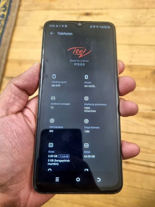 itel A70 telefoni sotiladi