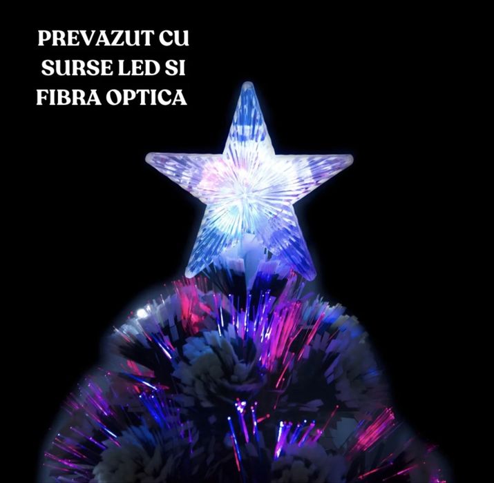 Vand brad artificial de craciun cu luminite si stea inclusa!!