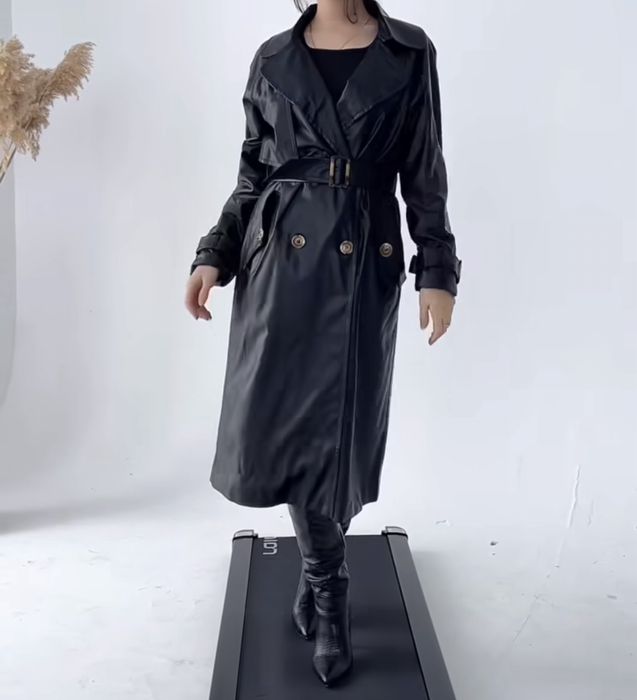 Кожанный тренч