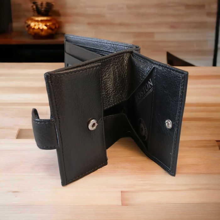 Лазерно гравирано мъжко портмоне от италианска естествена кожа