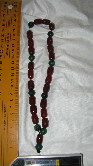 Colier matanii agate, malachit, calcedonie