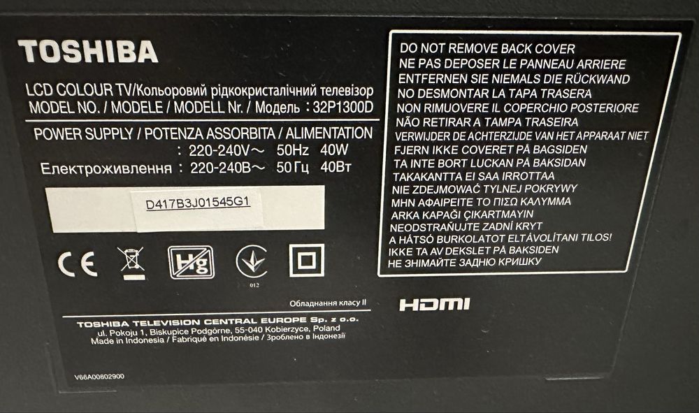 TV Toshiba LED 32’’ model 32P1300D utilizat dar stare f buna