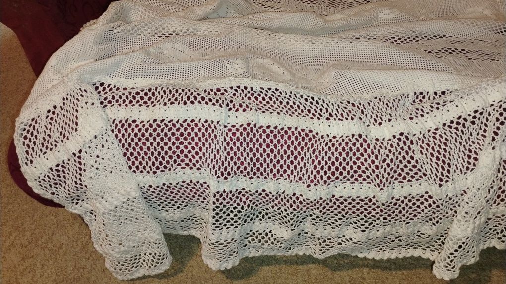 Cuvertura husa pat dantela handmade