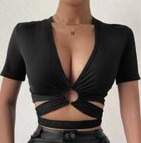 crop top negru marimea 34 XS