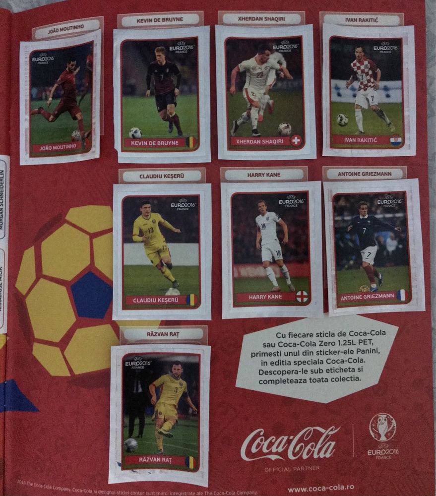 Set complet nelipit Panini Coca Cola Euro 2016