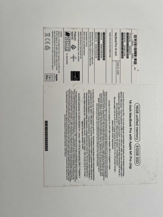 MacBook Pro 14", M1 Pro Chip, 16GB, 512GB SSD, единствен собственик