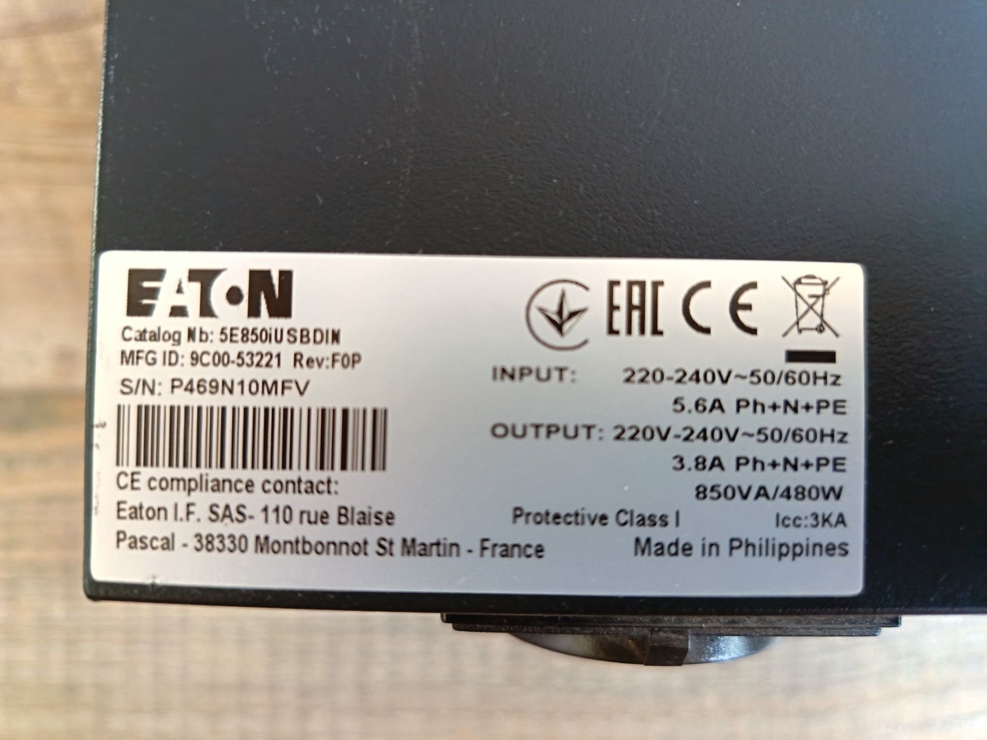 UPS Eaton 5E 850i USB - 5E850IUSB