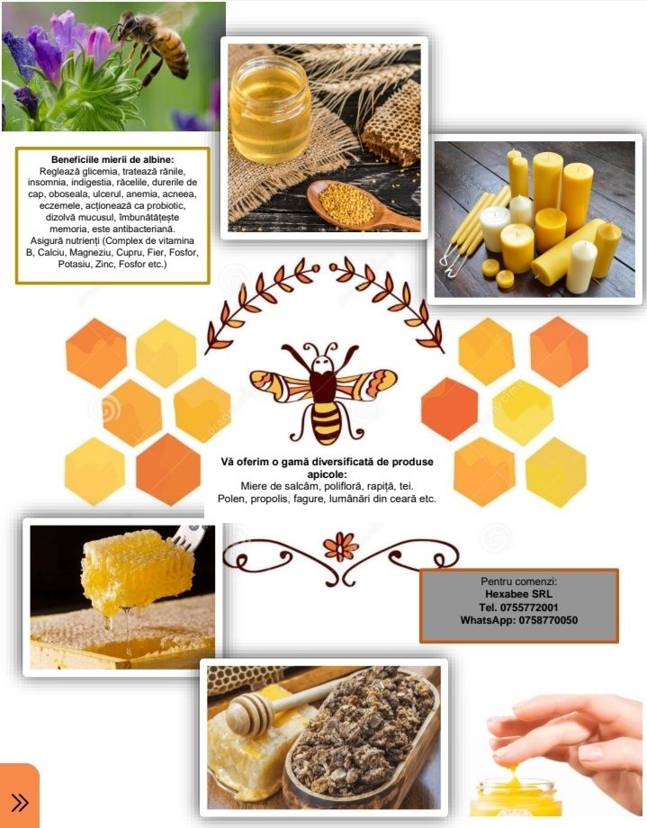 Vând miere și produse apicole