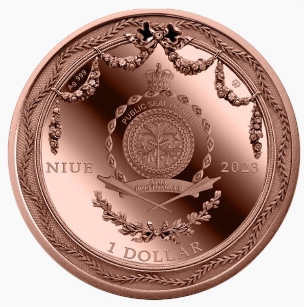 POCKET WATCH Faberge Art 1 Oz Серебърна монета 1$ Ниуе 2023