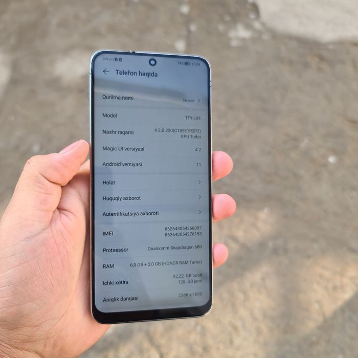 Honor X8 sotiladi karobkali