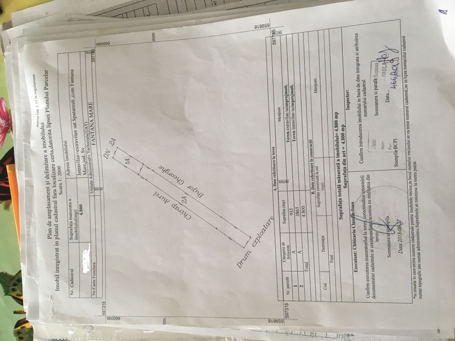 Intabulat, intravilan+extravilan DN2E Falticeni-Spatarasti