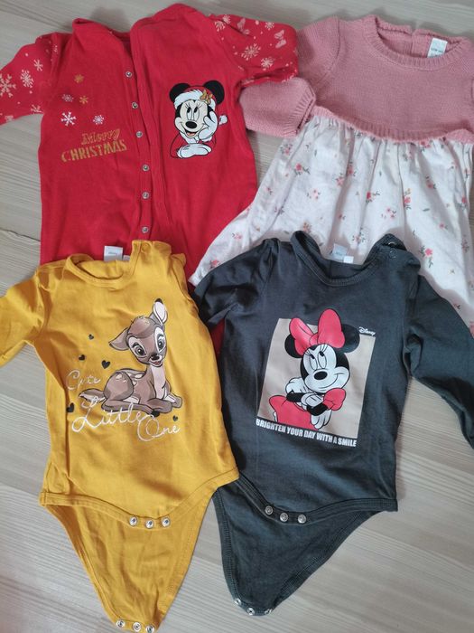 Salopeta+rochita+2 Body-uri mărimea 74