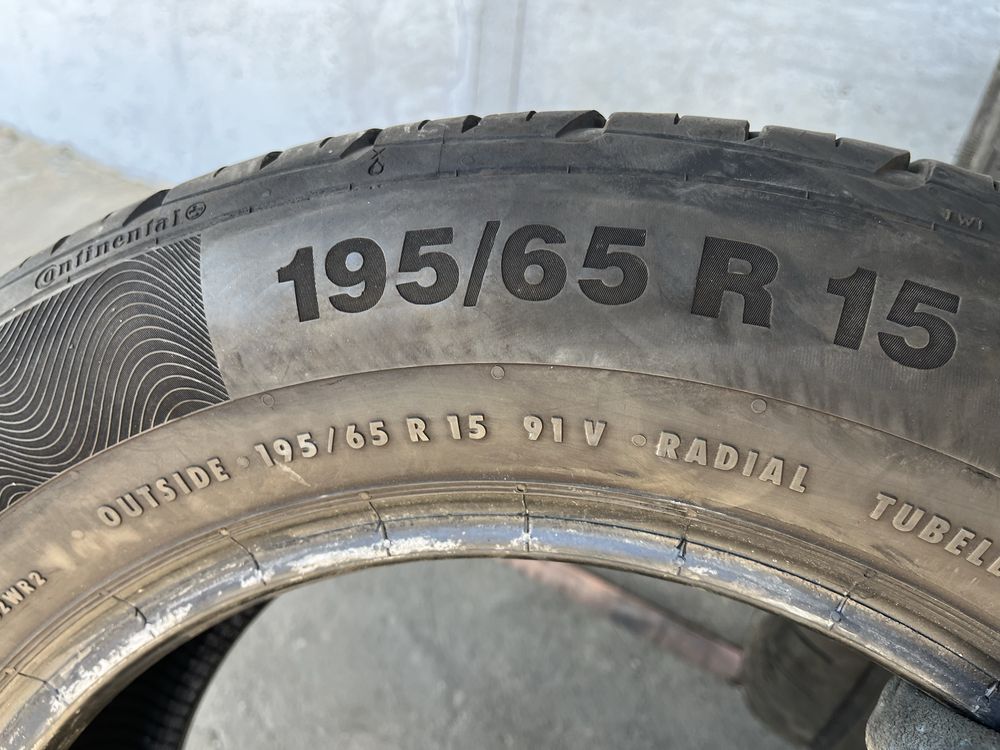 2 бр. летни гуми 195/65/15 Continental 5 mm DOT 0217