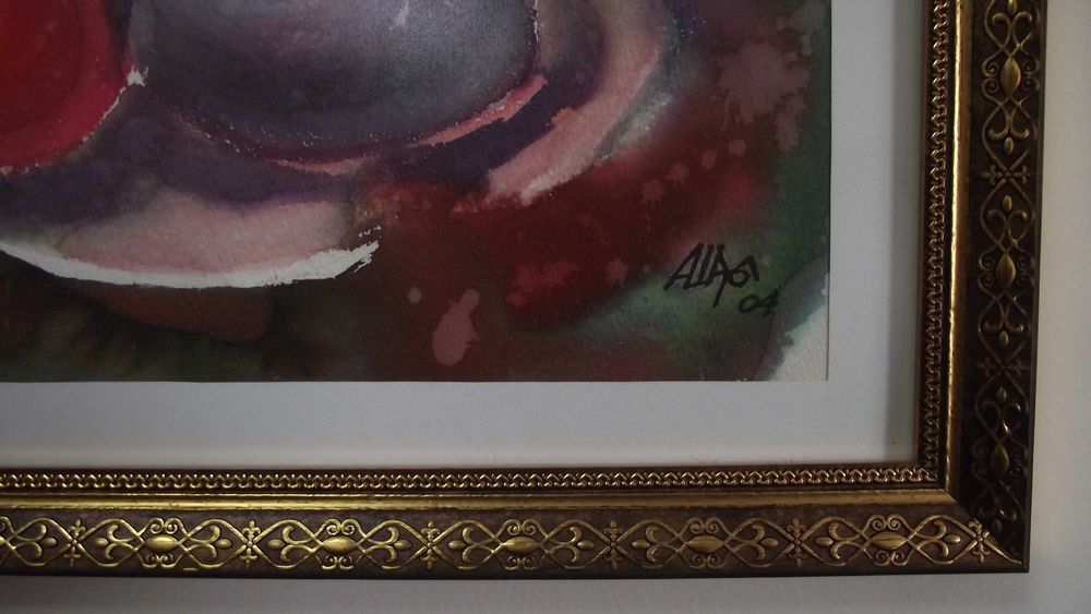 СТАРА Картина - Акварел - Великден Великденски яйца -Отлична